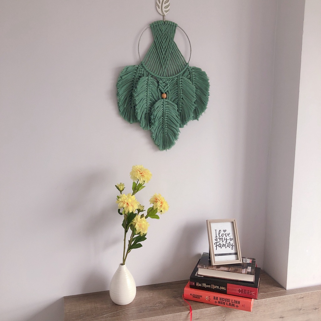 Vòng bắt giấc mơ treo tường decor phòng trang trí cải tạo dreramcatcher tết macrame