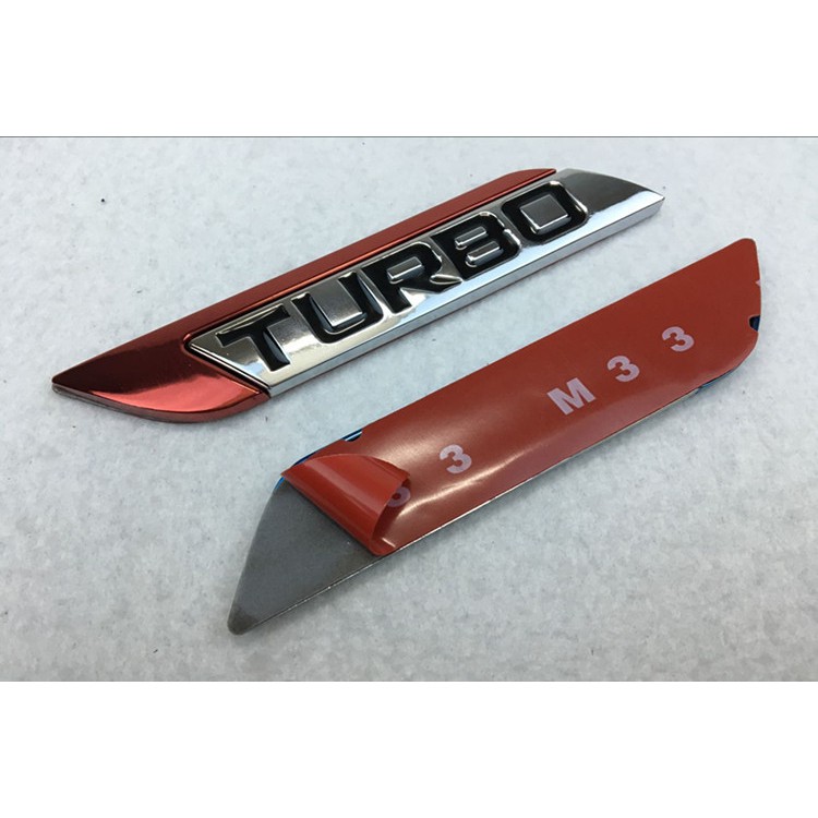 Set 2 miếng dán logo xe hơi 3D bằng kim loại sang trọng