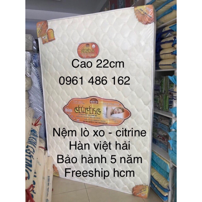 Nệm Lò xo citrine hàn việt hải cao cấp - 1mx2m cao 22cm - bảo hành 5 năm - freeship hcm