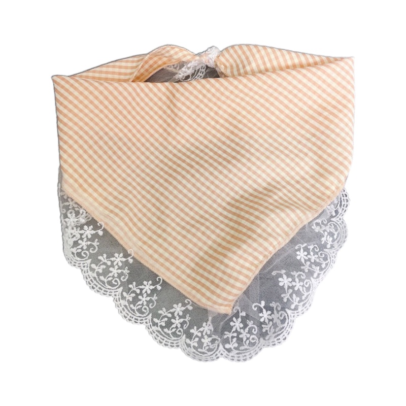 Khăn Trùm Đầu Che Nắng Khối Lượng Nhẹ Phối Ren Hình Tam Giác Phong Cách Ngọt Ngào Cho Nữ