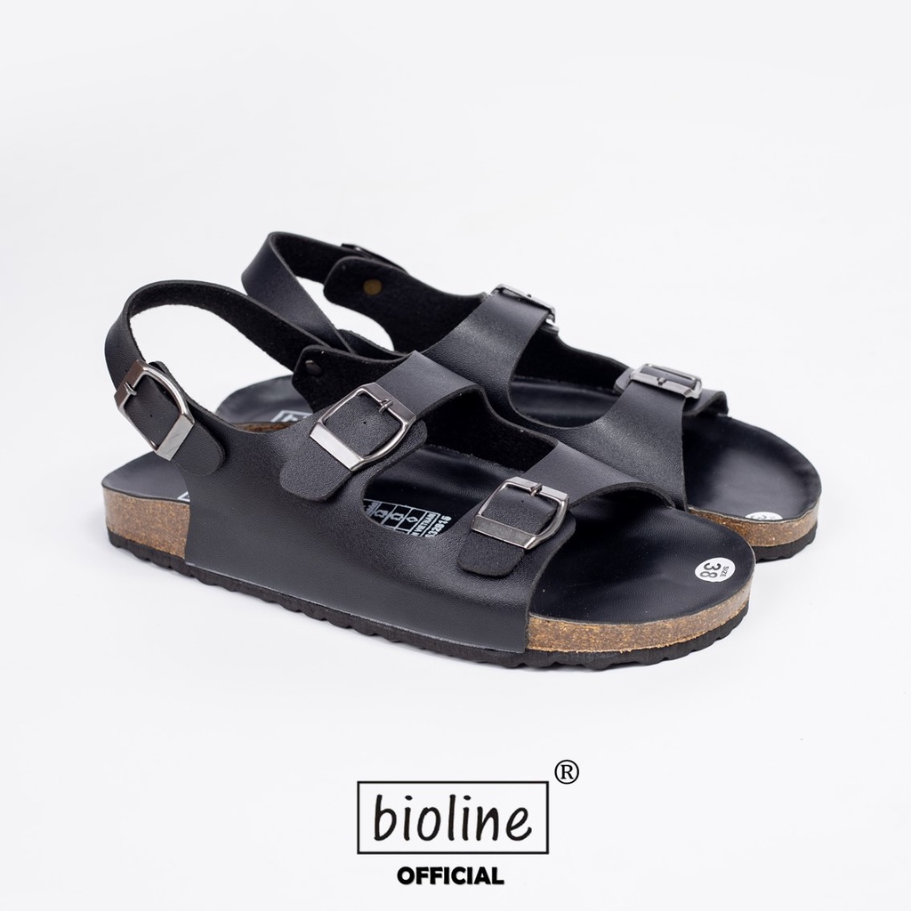 Sandal Đế Trấu BIOLINE Official Quai Da Pu Thiết Kế Hai Quai Ngang Lót Pu Kem Chống Nước - Mã PUK02