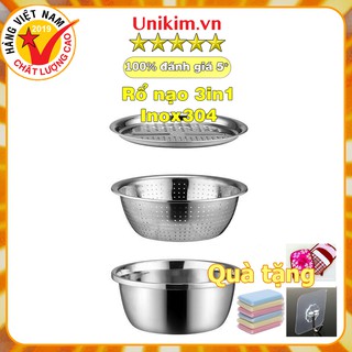 Rổ nạo INOX 3 trong 1_ cam kết hàng chuẩn 100% inox