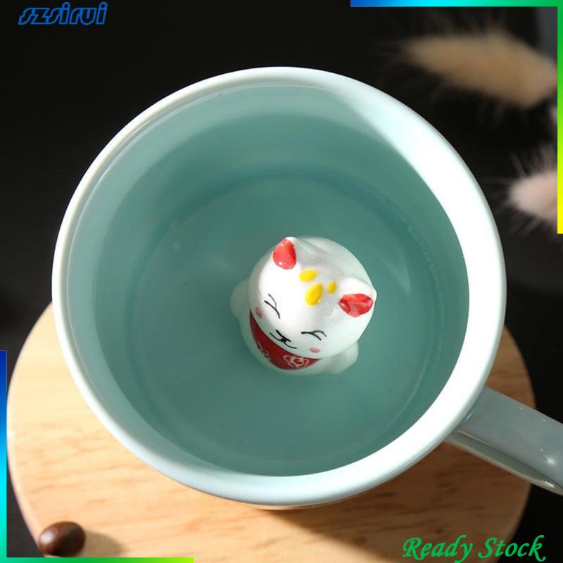 Cốc Sứ Uống Trà Sữa Họa Tiết Động Vật Hoạt Hình 3D Dễ Thương