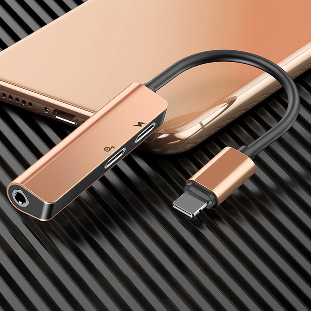Bộ chuyển cổng Lightning sang Dual Lightning + Audio AUX 3.5mm Baseus L52 cho iPhone/ iPad, hỗ trợ đàm thoại