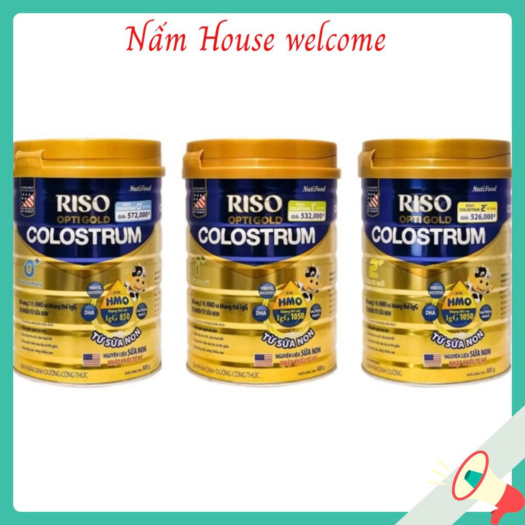 Sữa bột RISO OPTIGOLD COLOSTRUM SỐ 0+/1+/2+ ⚡NutiFood⚡Lon 800g