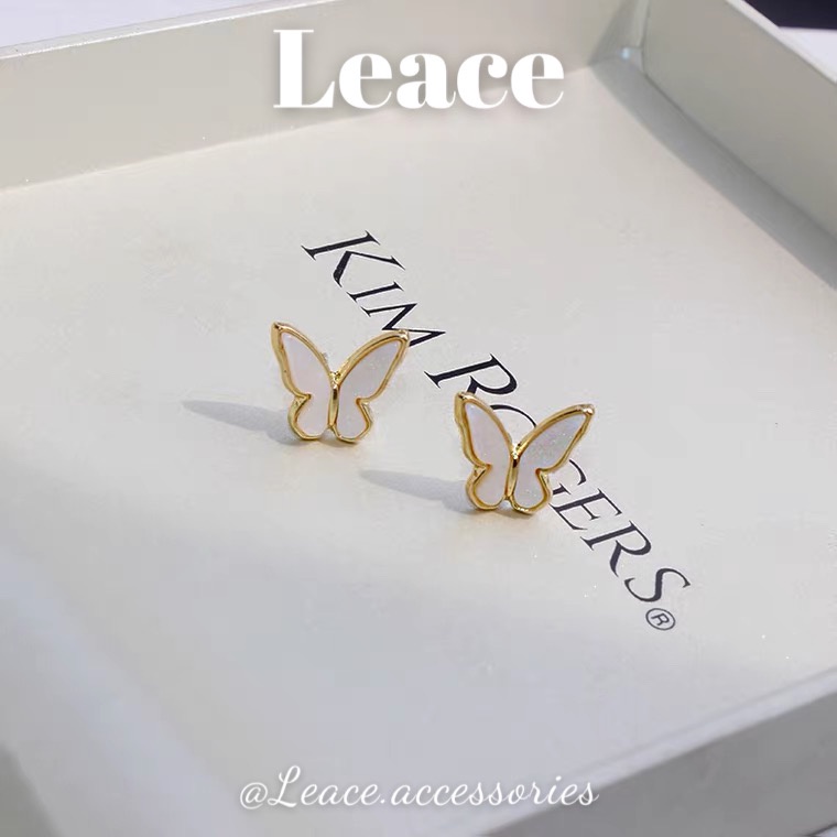 Bông tai khuyên tai hình bướm cánh xà cừ phong cách Hàn Quốc ER032,033 Leace.accessories