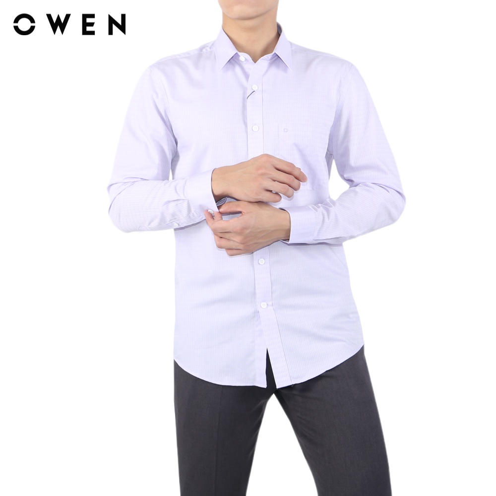 Áo sơ mi dài tay Nam Owen Bamboo Regular Fit Tím nhạt - AR23585D