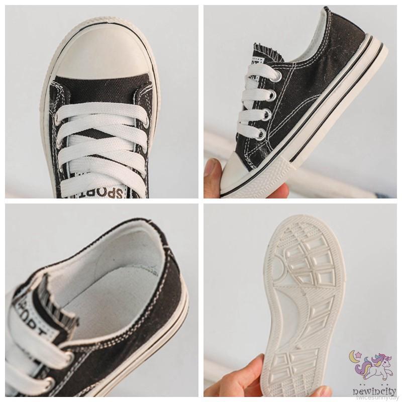 Giày vải canvas buộc dây phong cách Hàn Quốc xinh xắn cho bé gái