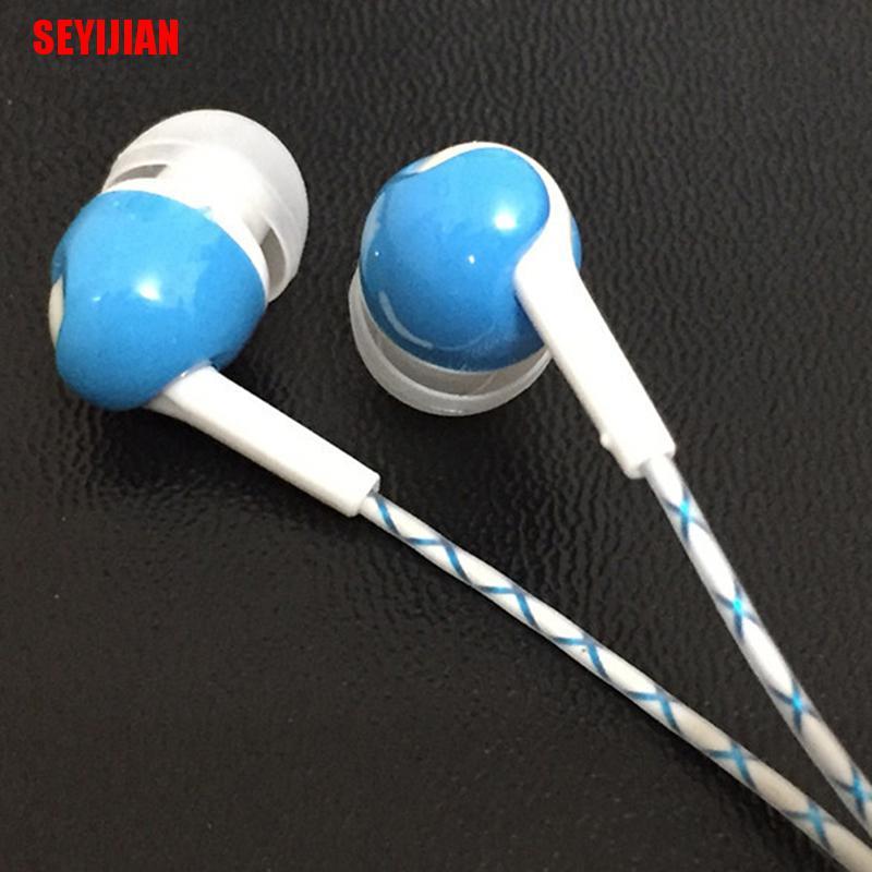 Tai Nghe Có Mic Và Đèn Led Neon Phát Sáng Trong Bóng Tối Cho Iphone