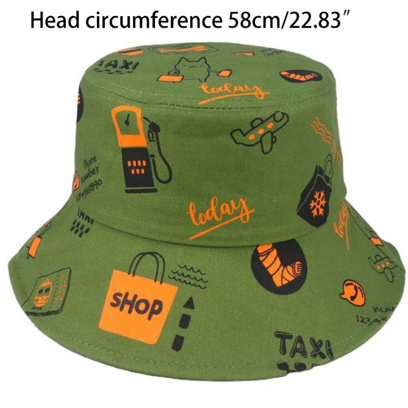 Xiangbao Mũ Bucket Chống Nắng In Chữ Graffiti Phong Cách Harajuku Nhật Bản Cho Nam Và Nữ