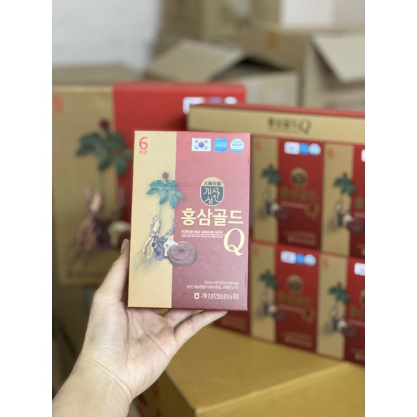 Nước Hồng sâm nhung Hươu Linh Chi Hàn Quốc – Red Ginseng Gold Q - Hộp 30 gói x 50ml