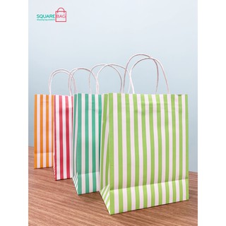 TÚI GIẤY KRAFT SỌC MÀU SIÊU ĐẸP. COMBO 10 CÁI