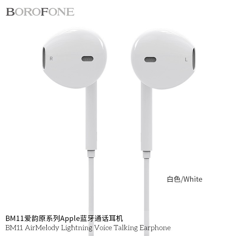 Tai nghe iphone 7/8/X chính hãng Borofone BM11 chân cắm lighting