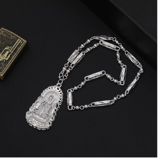 DÂY CHUYỀN NAM BẠC THÁI PHẬT BÀ QUAN ÂM KHÔNG BAY MÀU