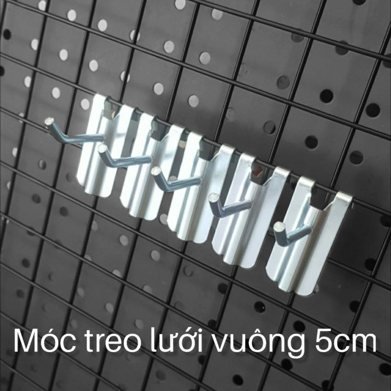 Móc treo lưới sắt vuông 5cm - Móc treo hàng siêu thị 5cm