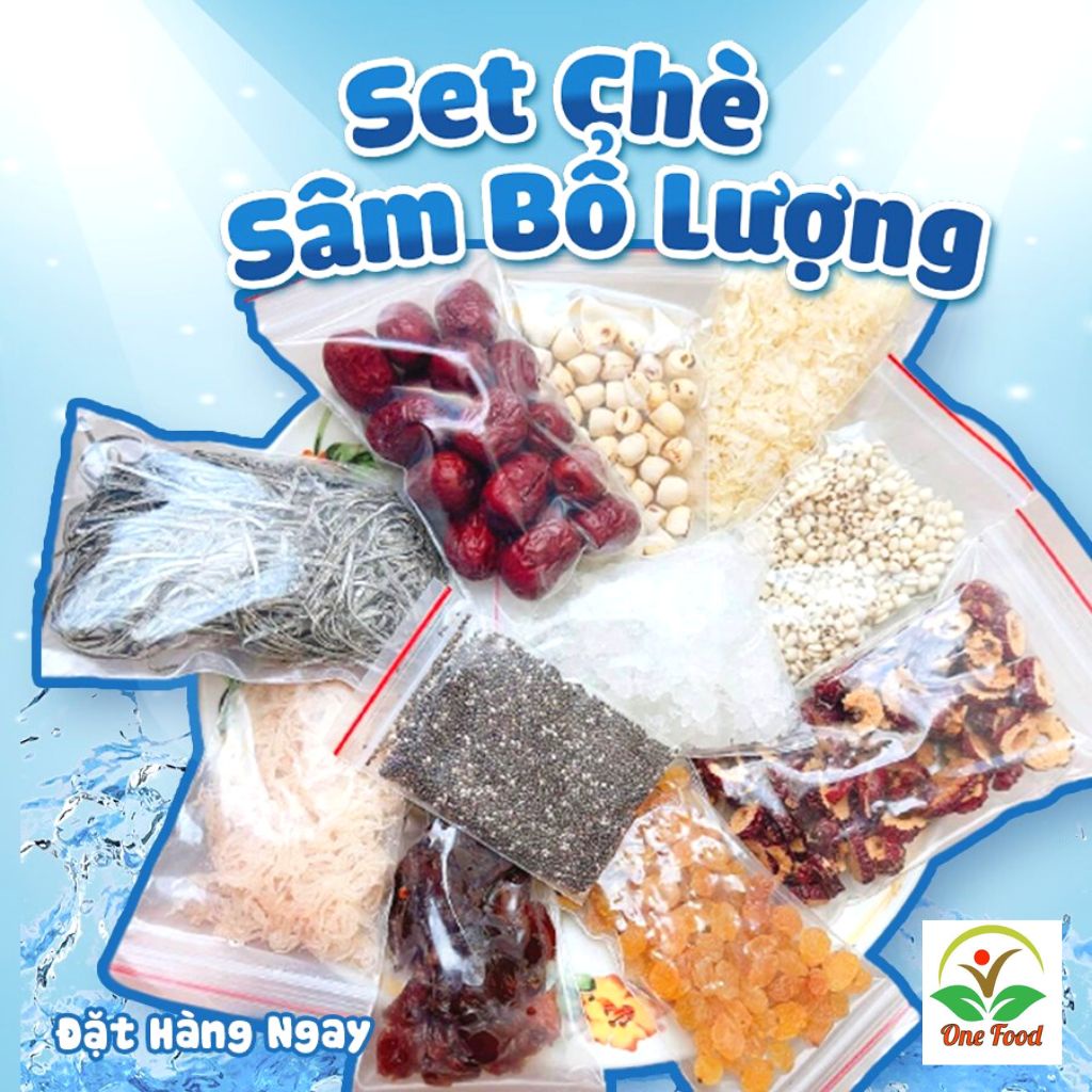 Sâm Bổ Lượng Onefood68, Chè Sâm Bổ Lượng Thượng Hạng Set Nguyên Liệu Nấu Chè Dưỡng Nhan, Chè Sâm Bổ Máu Đẹp Da 5-7 Ly