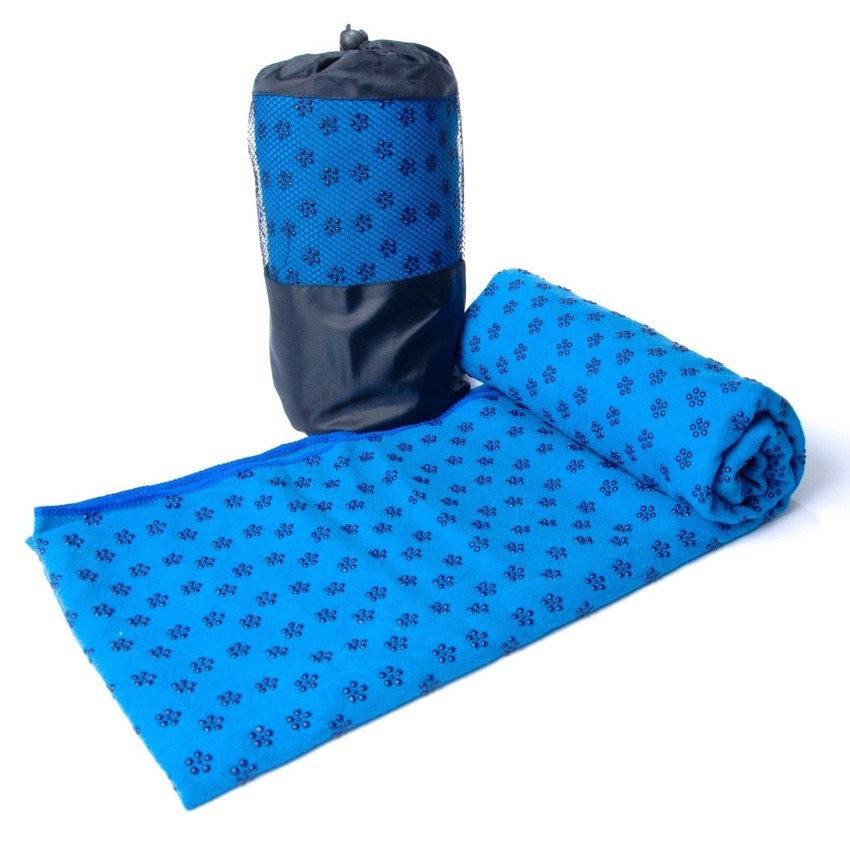 [Tặng Túi Đựng] Khăn Trải Thảm Yoga Microfiber HẠT CAO SU NON Siêu Bền Chống Trượt