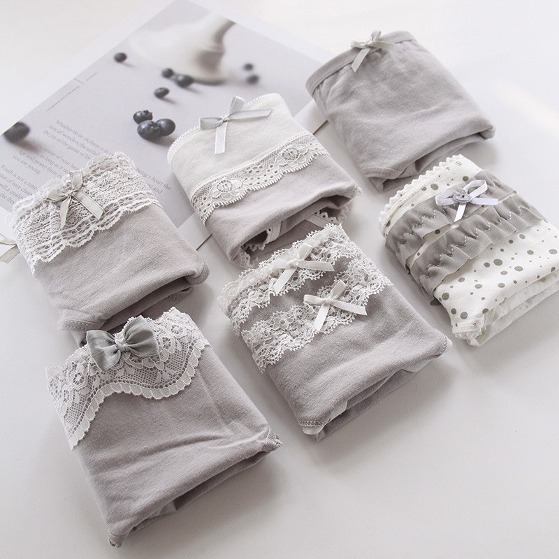 Hộp 6 quần lót nữ có nơ ren cực gợi cảm cao cấp tính năng nâng mông ERA DOLLY SECRET QL031