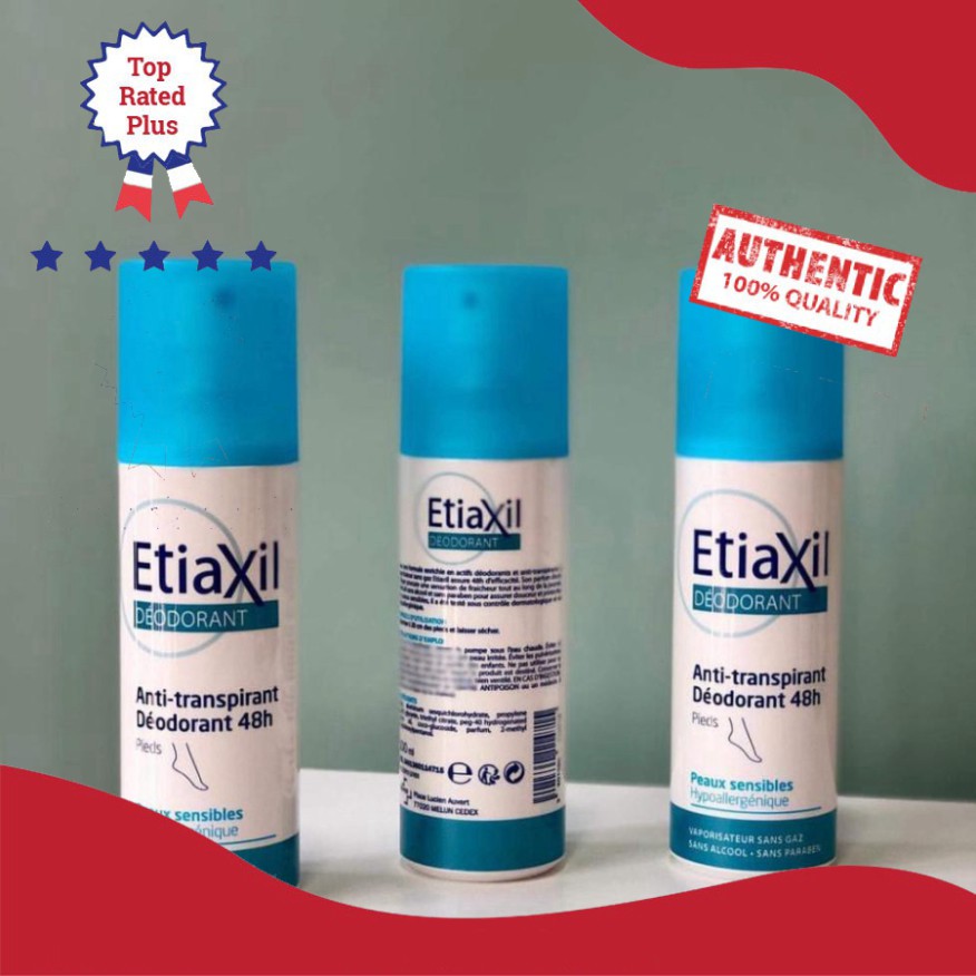 Etiaxil Deodorant Anti-transpirant 48H Pieds - Xịt Hỗ Trợ Cải Thiện Mồ Hôi Chân Hiệu Quả 100ml