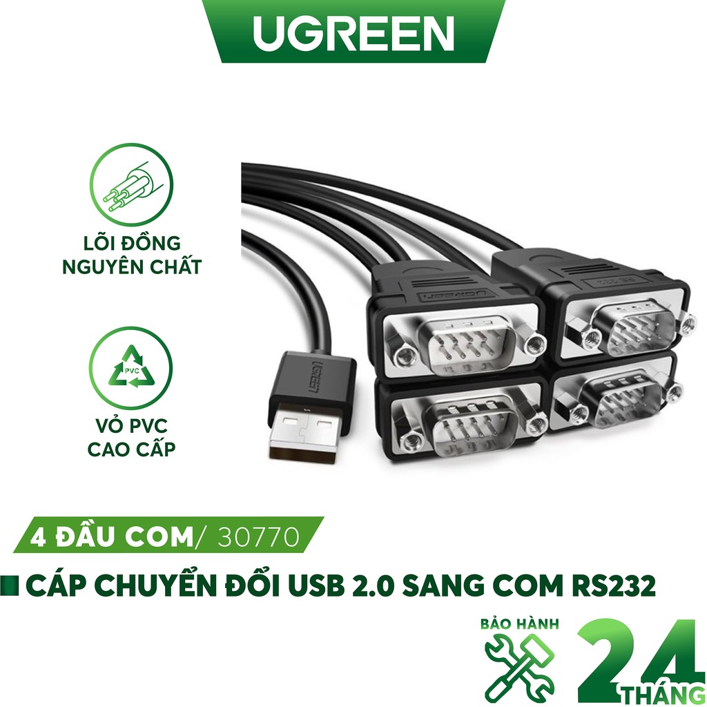 Cáp USB to 2 COM ( RS232 ) Ugreen 30769