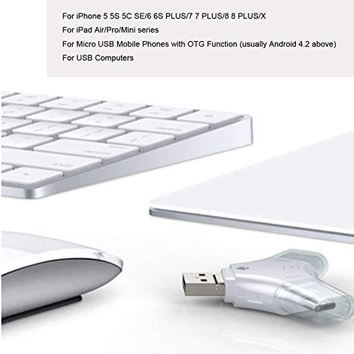 Đầu đọc thẻ nhớ Micro USB 4 trong 1 cho điện thoại iPhone X 6 7 8 Plus