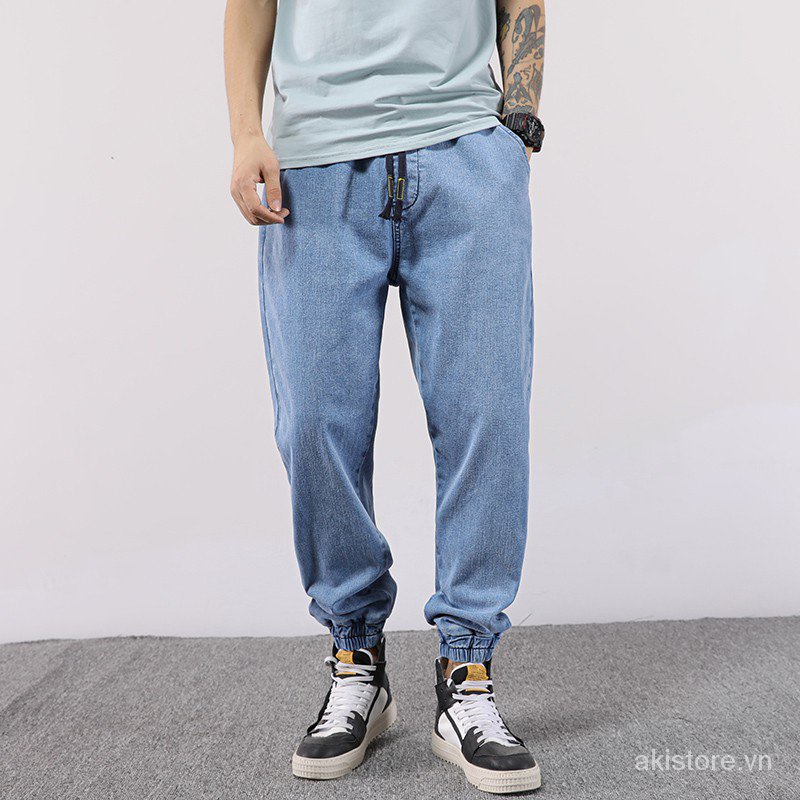 S-5XL Bigsize 100kg  Quần jean jogger đường phố vải jean co giãn thời trang cho nam
