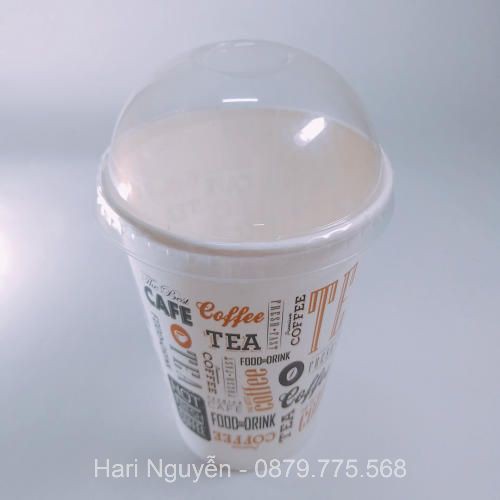 50 Ly cốc giấy cafe trà sữa chanh có nắp dày cute in hình Tea CF take away 450ml 500ml