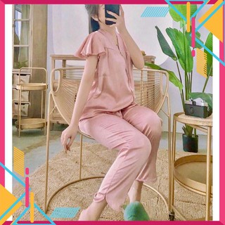 (Hàng cao cấp - Bảo hành đổi trả) Pijama Lụa Hàn Cổ Tim Cao Cấp, Siêu Nhẹ, Siêu Thoáng