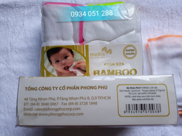 Khăn sữa cao cấp kháng khuẩn cho con yeu mollis_bamboo