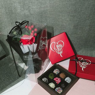 Hộp Socola Tự Gấp 9 Viên Màu Đỏ