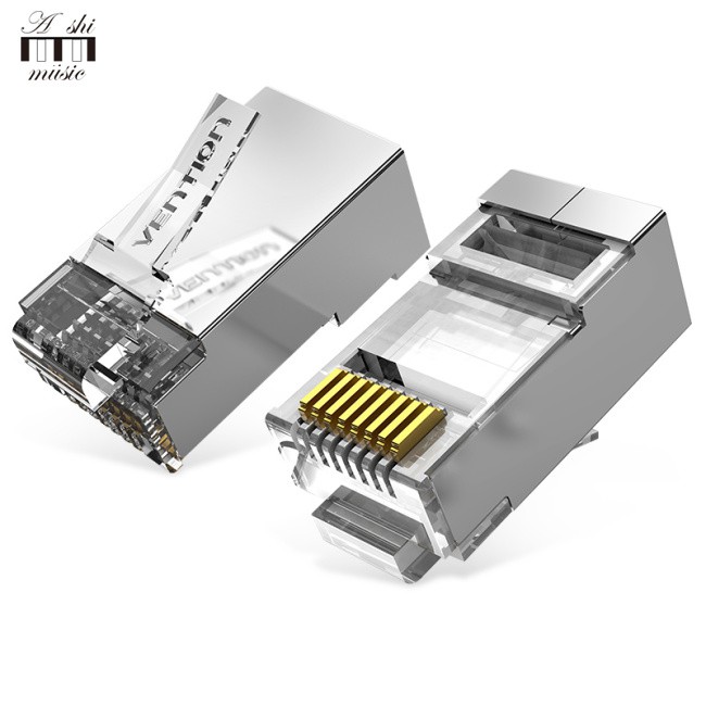 Bộ 10 đồ nối cáp mạng RJ45 Cat6 chất liệu trong suốt