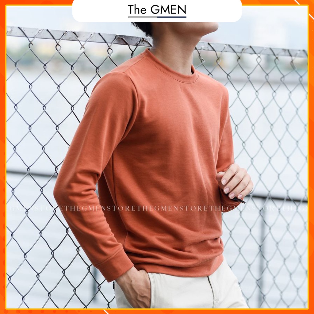 Áo sweater nam The GMEN họa tiết trơn, chất liệu nỉ dày dặn, ấm áp và mềm mại