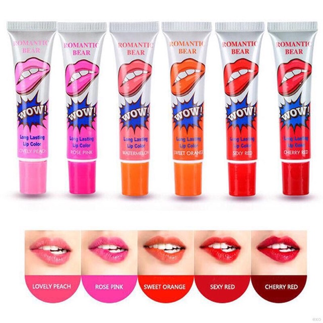 Son Xăm Hàn Quốc Dạng Lột Lâu Trôi Chống Nước Wow Romantic Bear Long lasting lip color L1651