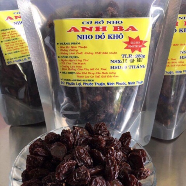 Nho khô Ninh Thuận ANH BA