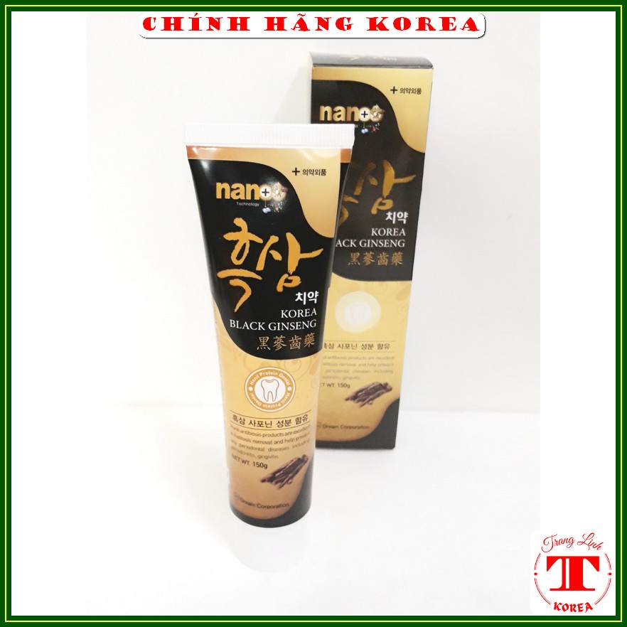 Kem đánh răng hắc sâm Nano hàn quốc, tuýp 150gr - Giúp răng chắc khỏe, trắng sáng, tranglinh