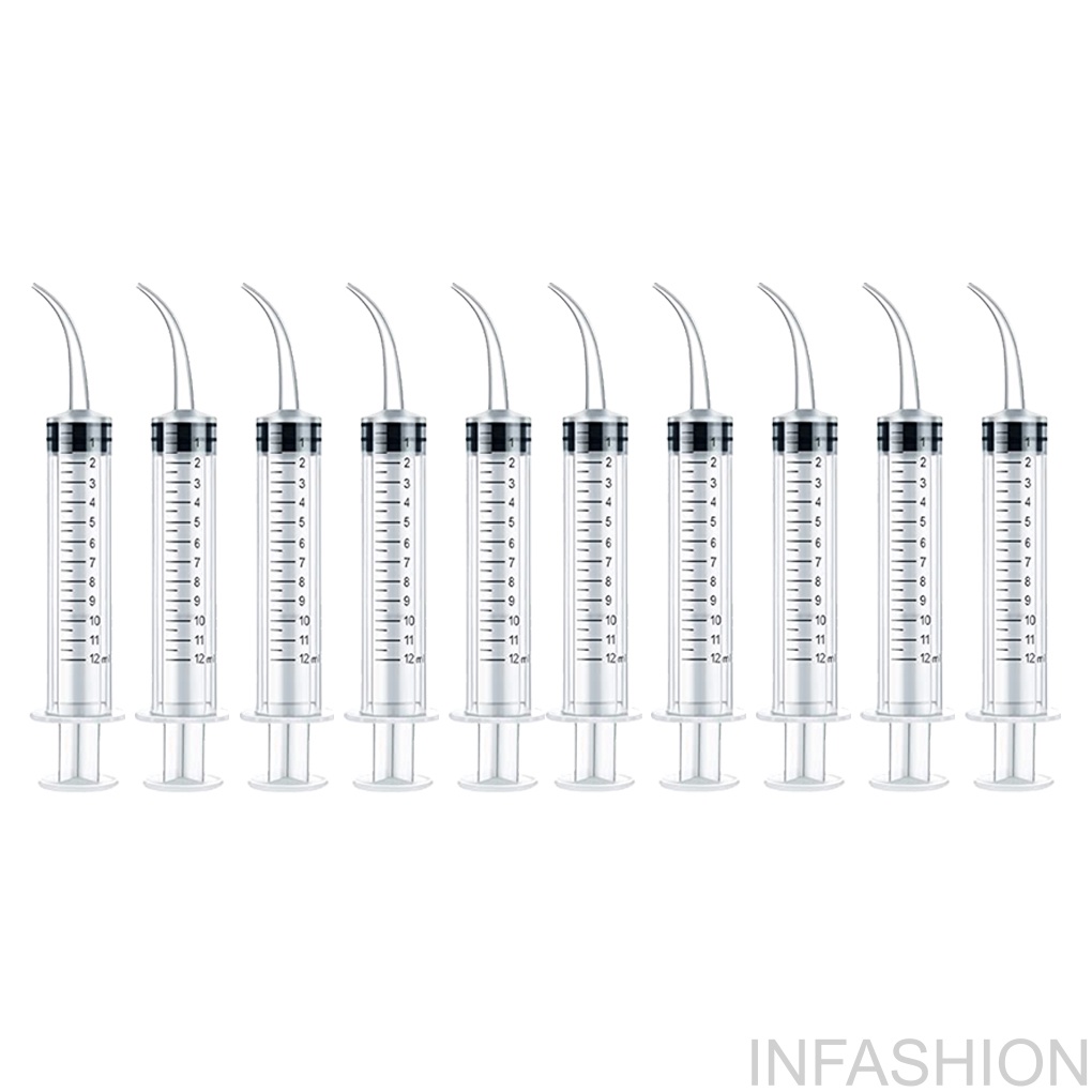 [Hàng mới về] 10 ống tiêm nhựa đầu cong/ thẳng 12ml hiệu quả