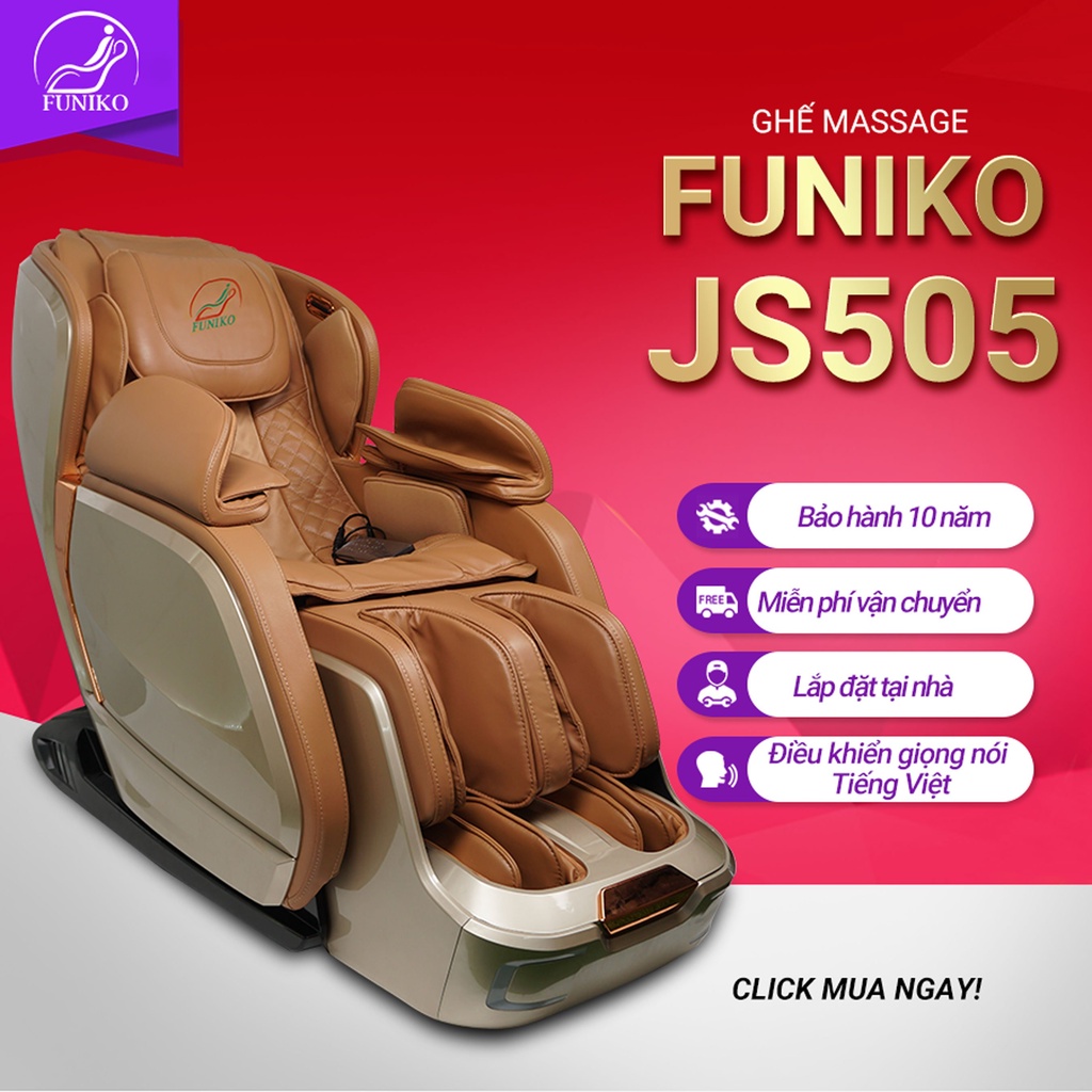 Bảo hành 10 năm ghế massage toàn thân cap cấp Funiko JS 505 4D di chuyển