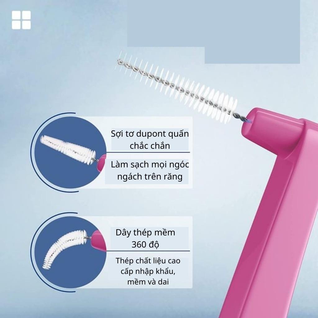 Combo 5 bàn chải niềng răng Powerdent, vệ sinh răng niềng chuyên dụng - tặng kèm hộp 20 bàn chải kẽ Korona