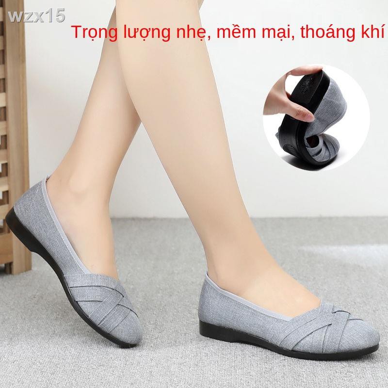 giày vải nữ thời trang bệt đế mềm đen công sở Kích thước lớn