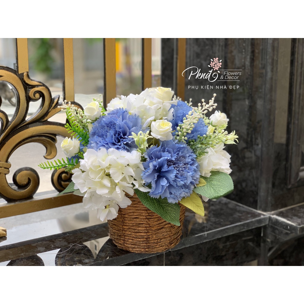 [Mã BMBAU50 giảm 7% đơn 99K] Giỏ Hoa Lụa Vintage To Đẹp Rực Rỡ Sắc Màu PKND FLOWERS &amp; DECOR