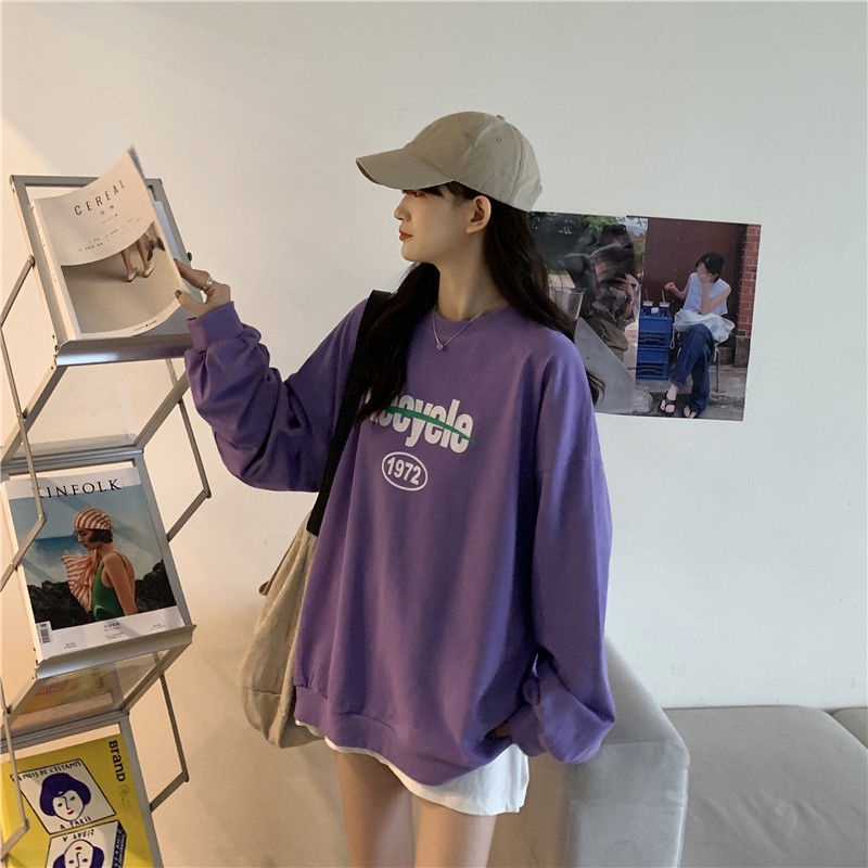 NRVP Áo Thun Nữ Dài Tay Cổ Tròn Thời Trang Hàn