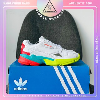 Giày Sneaker Thể Thao Nữ Adidas Falcon 🔴FREESHIP🔴Adidas Falcon White Aqua Red Chính Hãng [EH0319] - Simple Sneaker