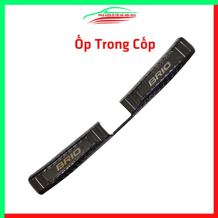 Ốp chống trầy cốp Honda Brio vân titan