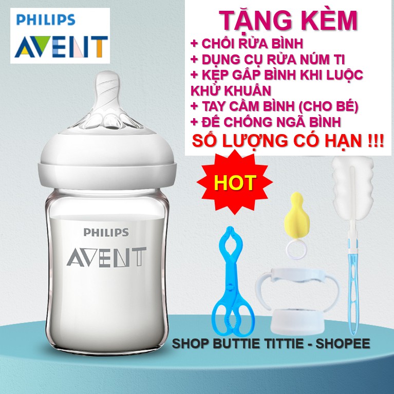 BÌNH SỮA PHILIPS AVENT THỦY TINH BỌC SILICONE 60/125/160/240ML CHÍNH HÃNG CHO BÉ (hàng order, 12-15 ngày giao hàng)