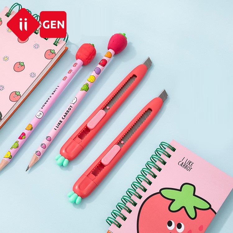 Dao Rọc Giấy IIGEN Hình Dâu Tây, Cà Rốt, Hoạt Hình Dễ Thương