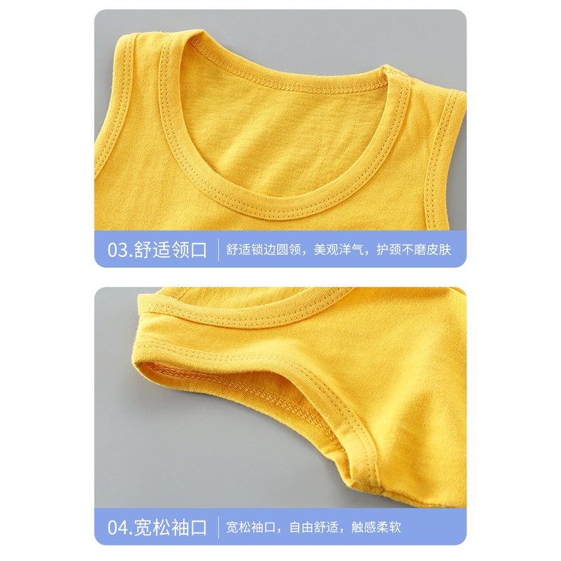 Bộ Áo Sát Nách + Quần Short Cotton In Họa Tiết Hoạt Hình Phong Cách Hàn Quốc Cho Bé 66-130cm