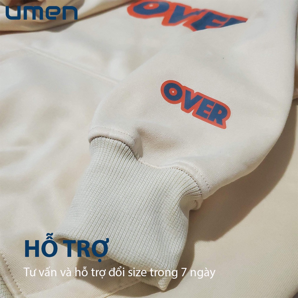 Áo hoodie nam nữ Unisex form rộng, vải nỉ dày dặn, 4 màu trẻ trung UMEN