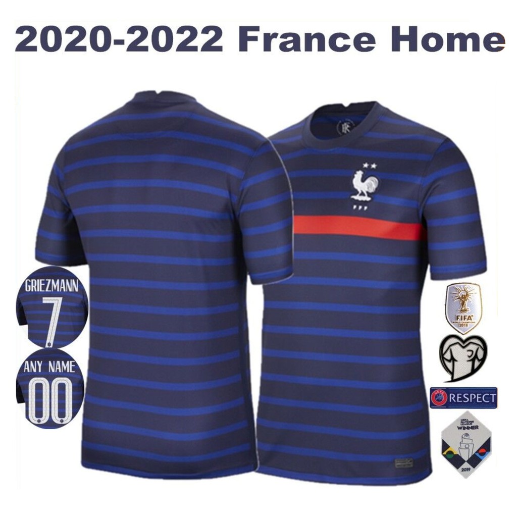 Áo Thun Đá Banh Đội Tuyển Pháp 2020-2022 Size S-Xxxl