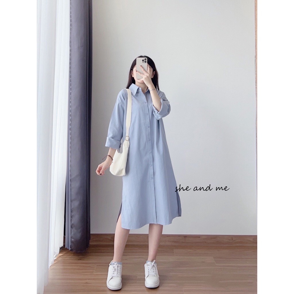 (SALE TẬN GỐC) Đầm Sơ Mi Basic Đi Học Đi Làm Cho Nữ Chất Cotton Mềm Đứng Form Ba Màu Siêu Xinh (Ảnh Thật Tự Chụp)