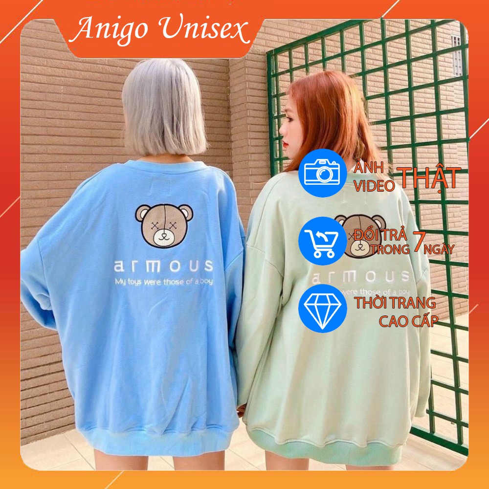 [HÀNG THIẾT KẾ] Áo khoác nỉ trơn-áo hoodie trơn bassic unnisex, chất nỉ dày dặn dành cho nam nữ thêu gấu ANIGO UNISEX